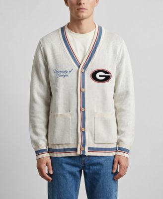 Men's and Women's Natural Georgia Bulldogs Americana Striped Full-Button Cardigan