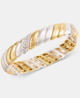 Crystal Stone Two-Tone Bracelet