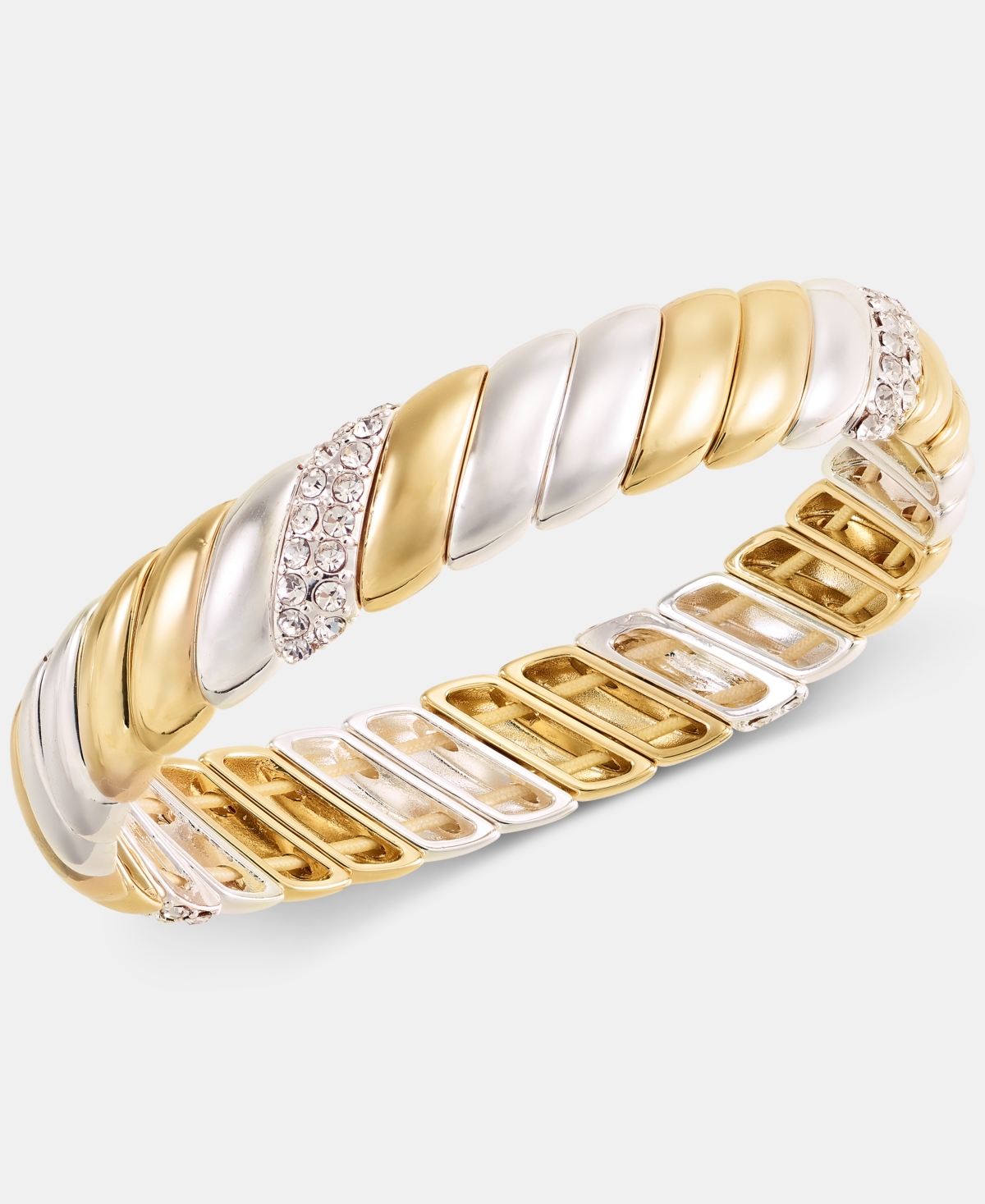 On 34th Crystal Stone Two-Tone Bracelet, Macy's Exclusive - Grey