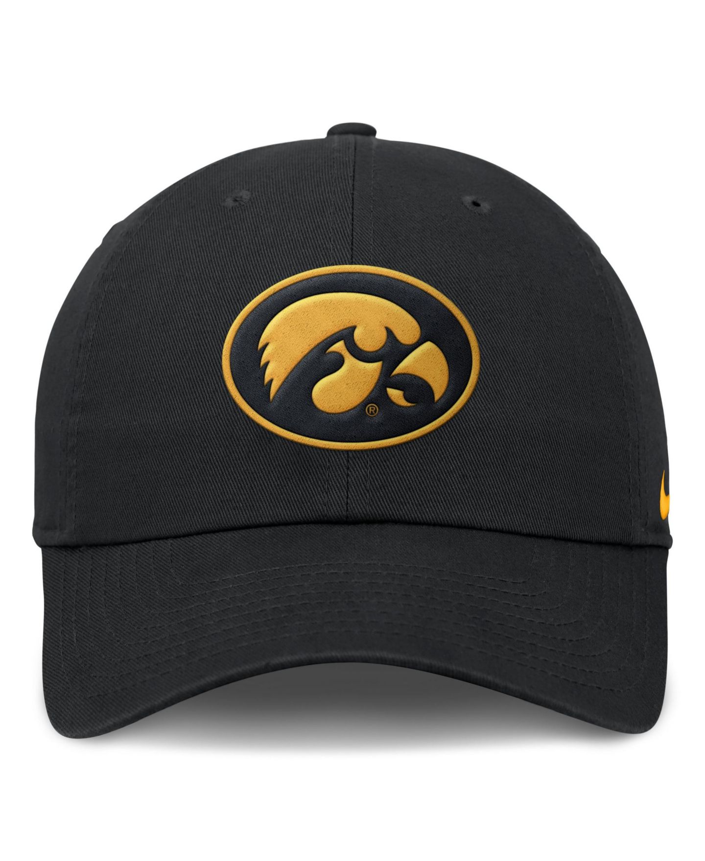 Мужская кепка Nike Black Iowa Hawkeyes Club Dri-FIT Adjustable Hat — фото 2