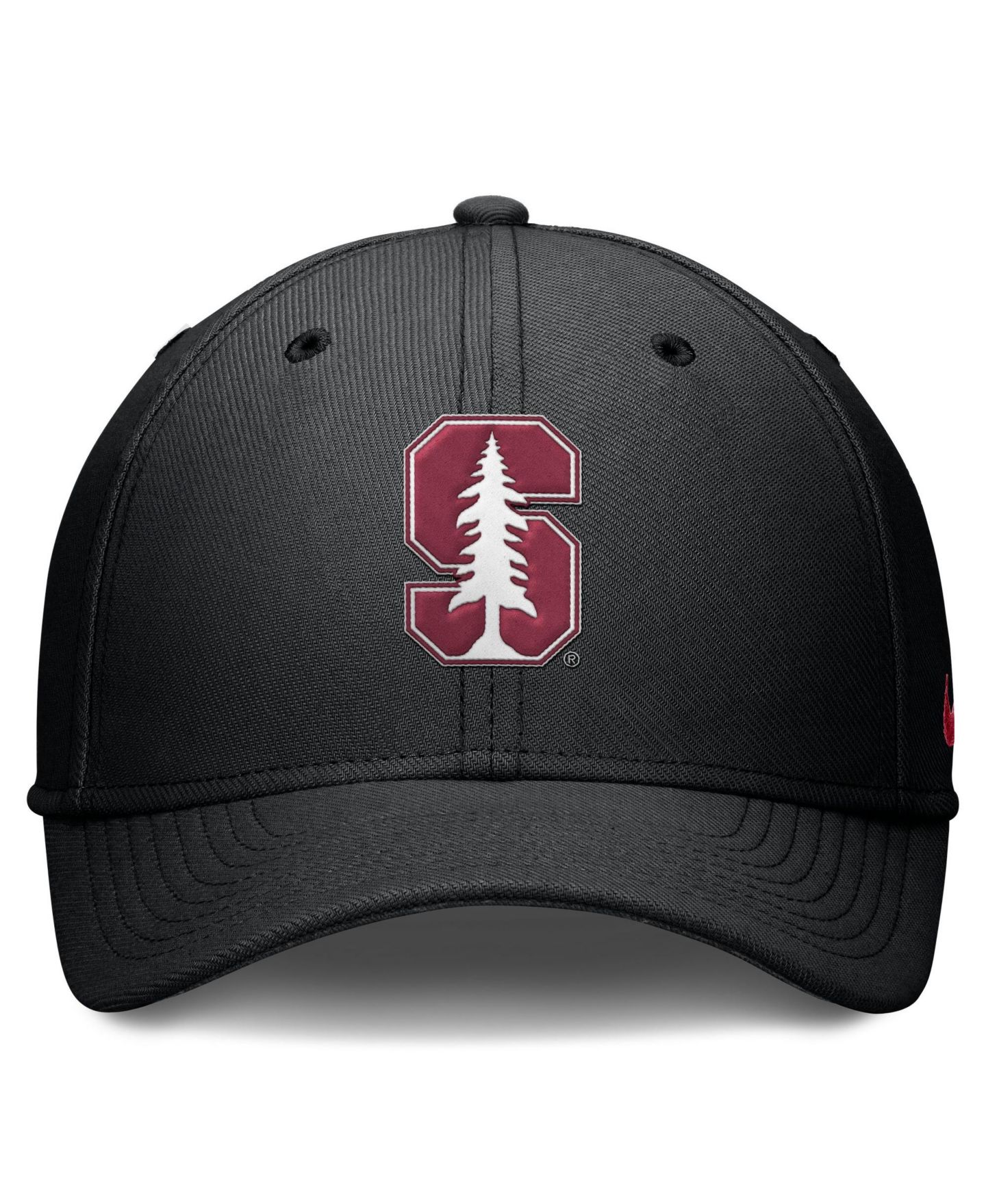 Мужской головной убор Nike Black Stanford Cardinal Rise SwooshFlex Dri-FIT Hat — фото 2