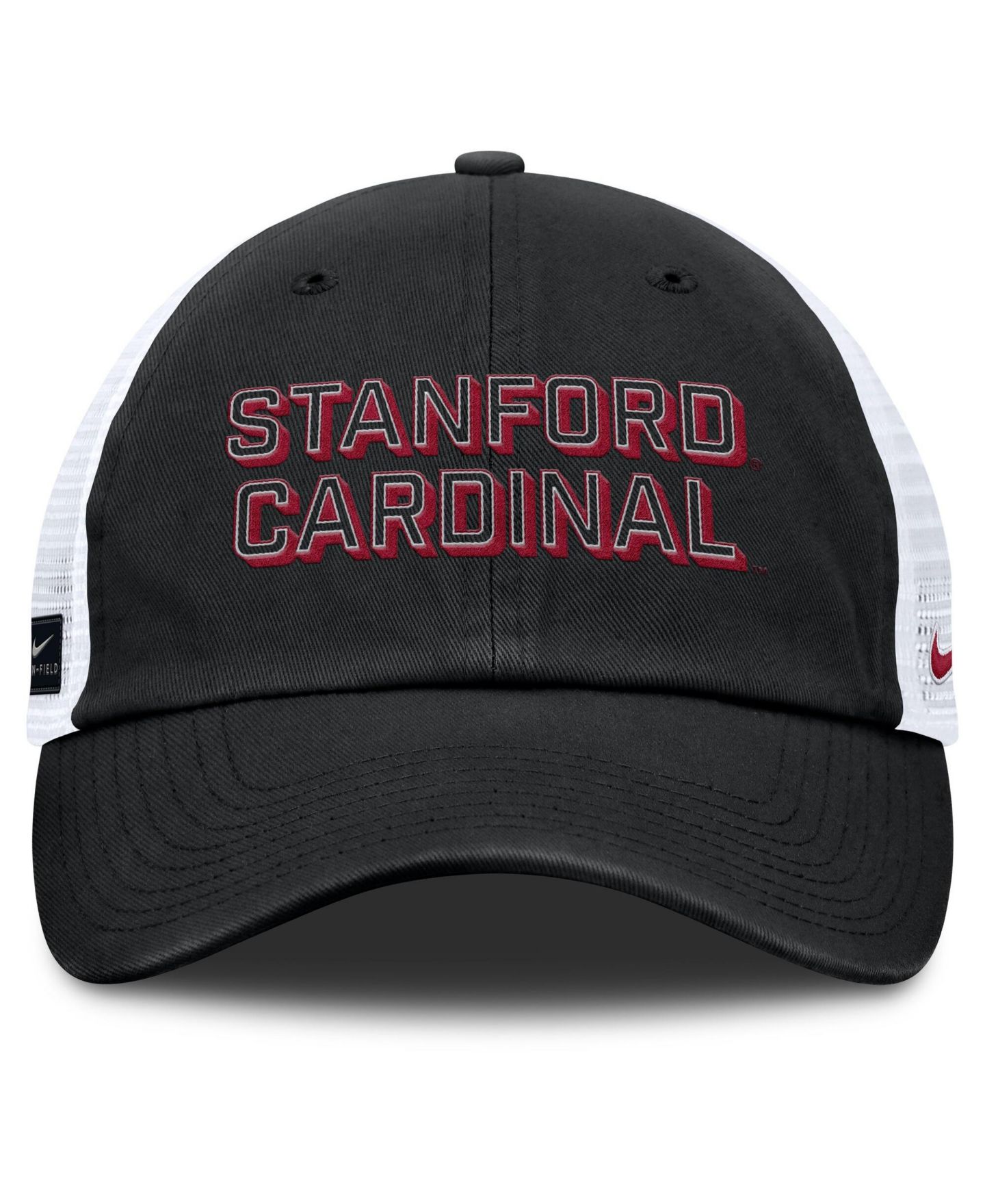 Мужская кепка Nike Black Stanford Cardinal 2025 Gameday On-Field Club Adjustable Trucker Hat — фото 2