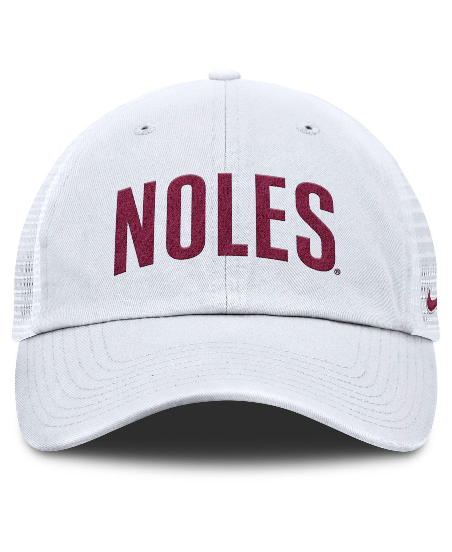Мужская кепка Nike White Florida State Seminoles Club Campus Trucker Adjustable Hat — фото 2