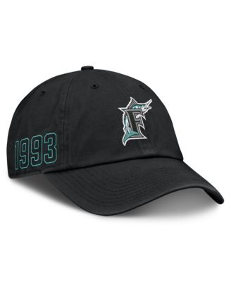 Men's Black Florida Marlins Cooperstown Club Adjustable Hat