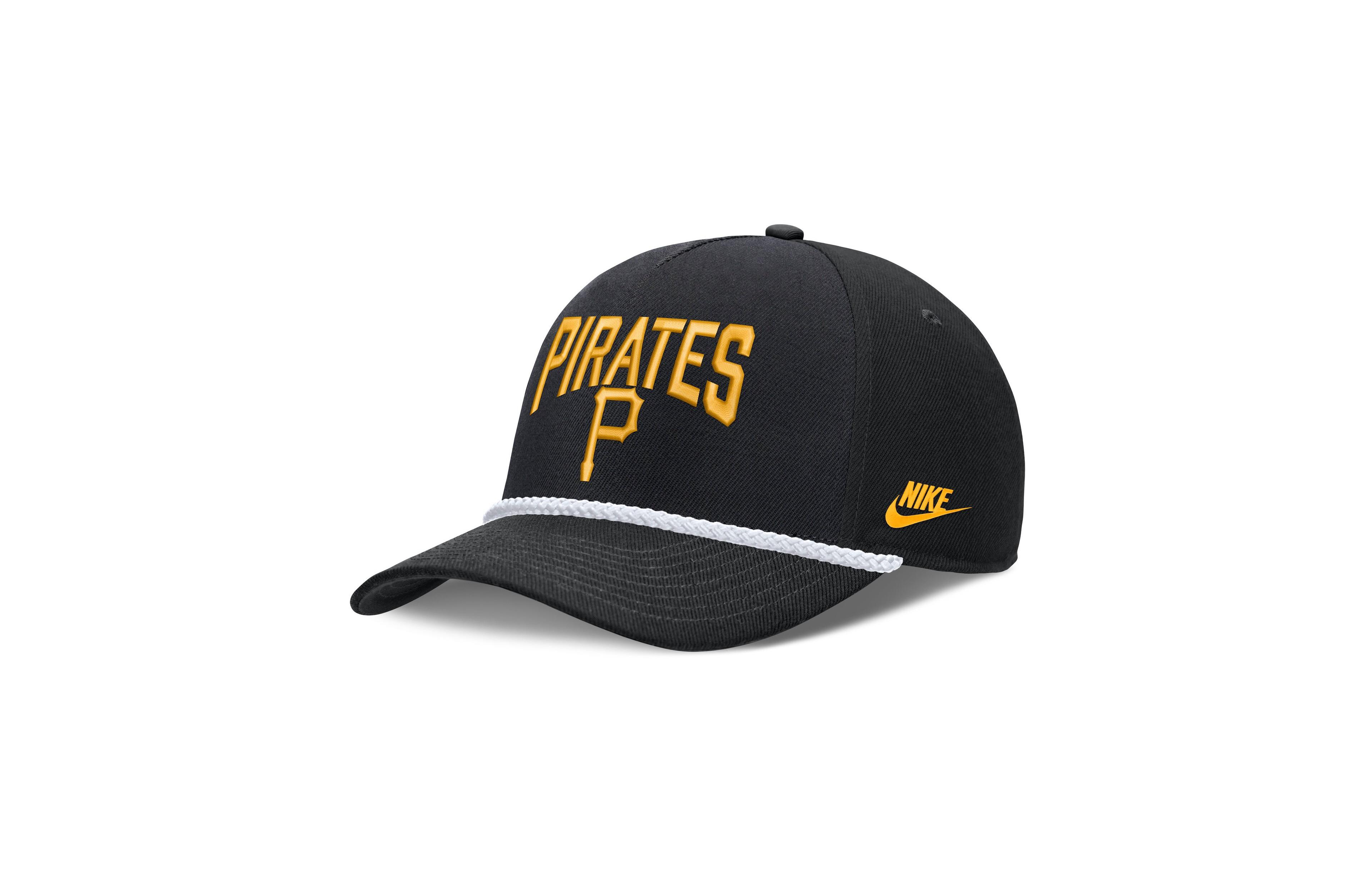 Men's Nike Black Pittsburgh Pirates Cooperstown Rise Adjustable Hat