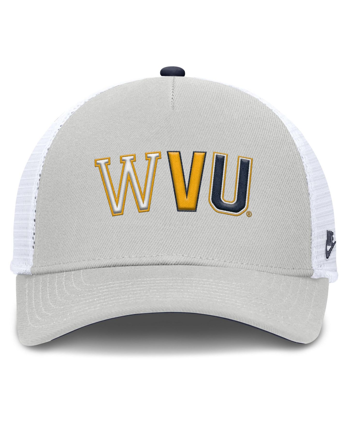 Кепка Nike Gray West Virginia Mountaineers 2026 Basketball Refresh 5-Panel Rise Trucker Hat — фото 2