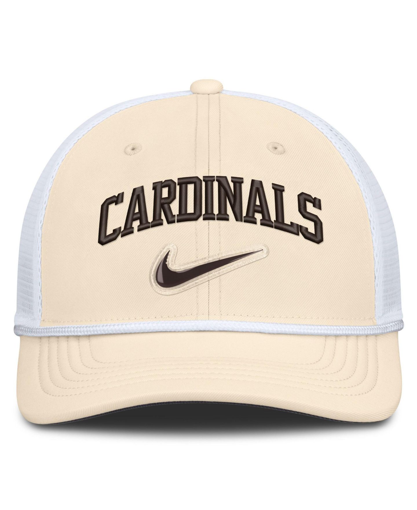 Мужская кепка Nike Natural/White St. Louis Cardinals Rise Dri-FIT Trucker Adjustable Hat — фото 2
