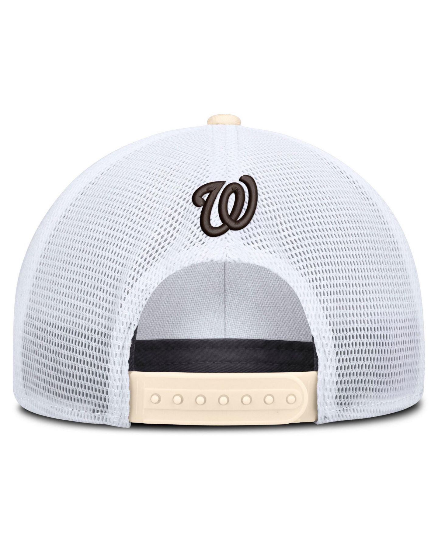 Мужская кепка Nike Natural/White Washington Nationals Rise Dri-FIT Trucker Adjustable Hat — фото 4
