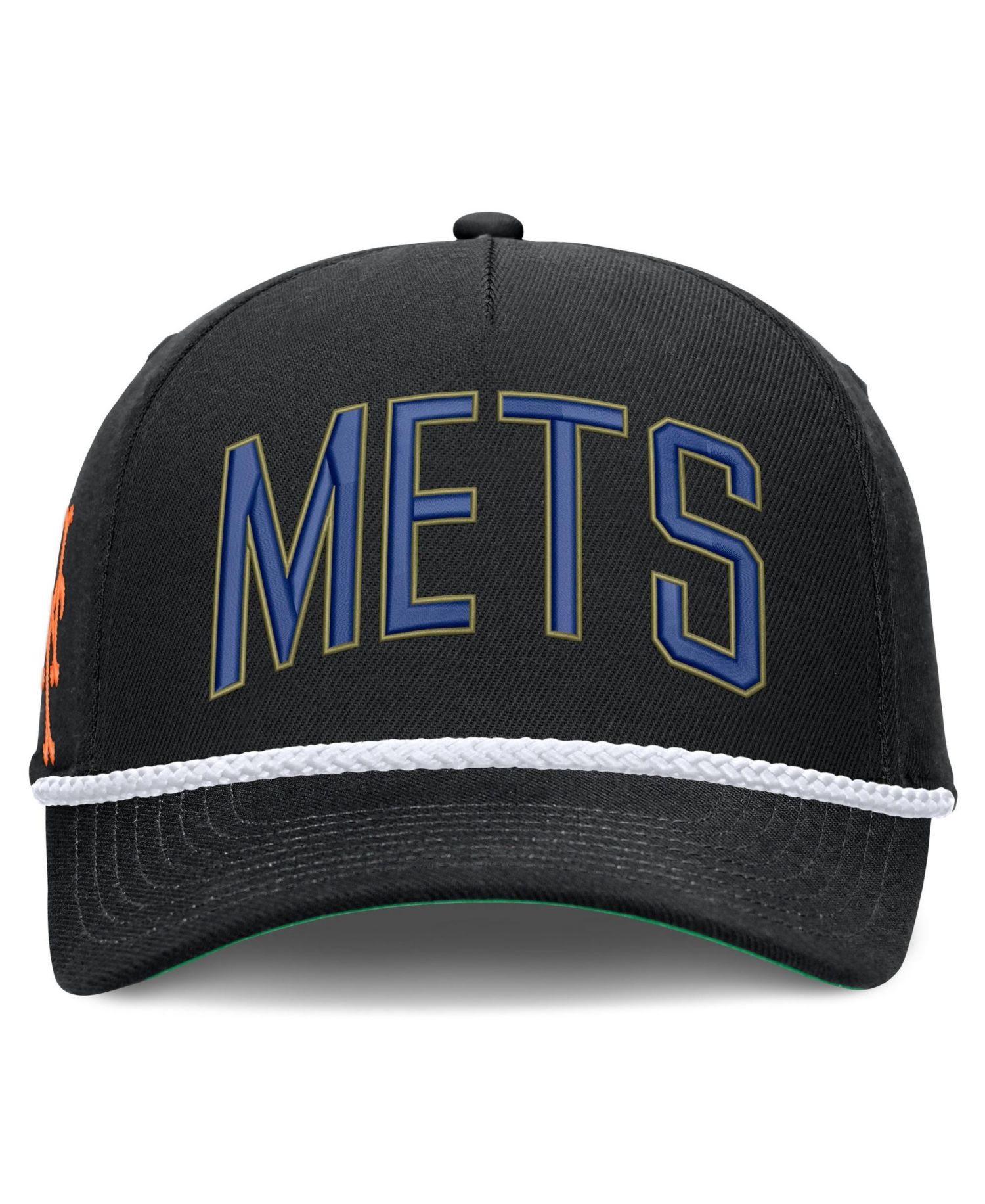 Men's Black New York Mets Cooperstown Collection Rise Adjustable Hat