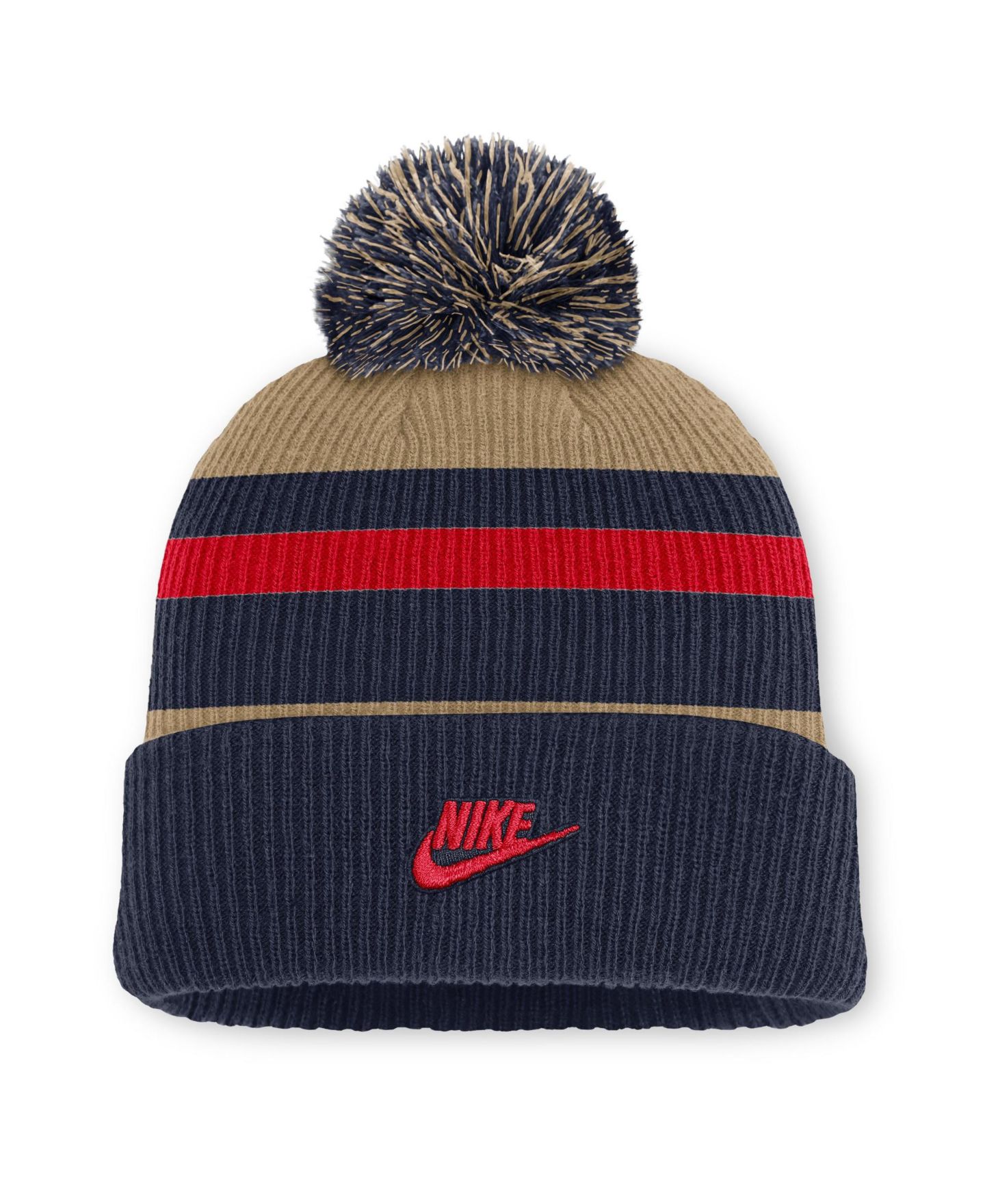 Шапка Nike Navy/Beige Arizona Wildcats Legacy Striped Cuffed Knit Hat with Pom — фото 2