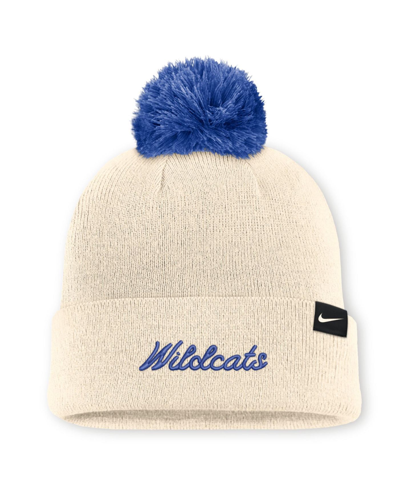 Шапка Nike Natural Kentucky Wildcats Campus Prep Script Cuffed Knit Hat with Pom — фото 2