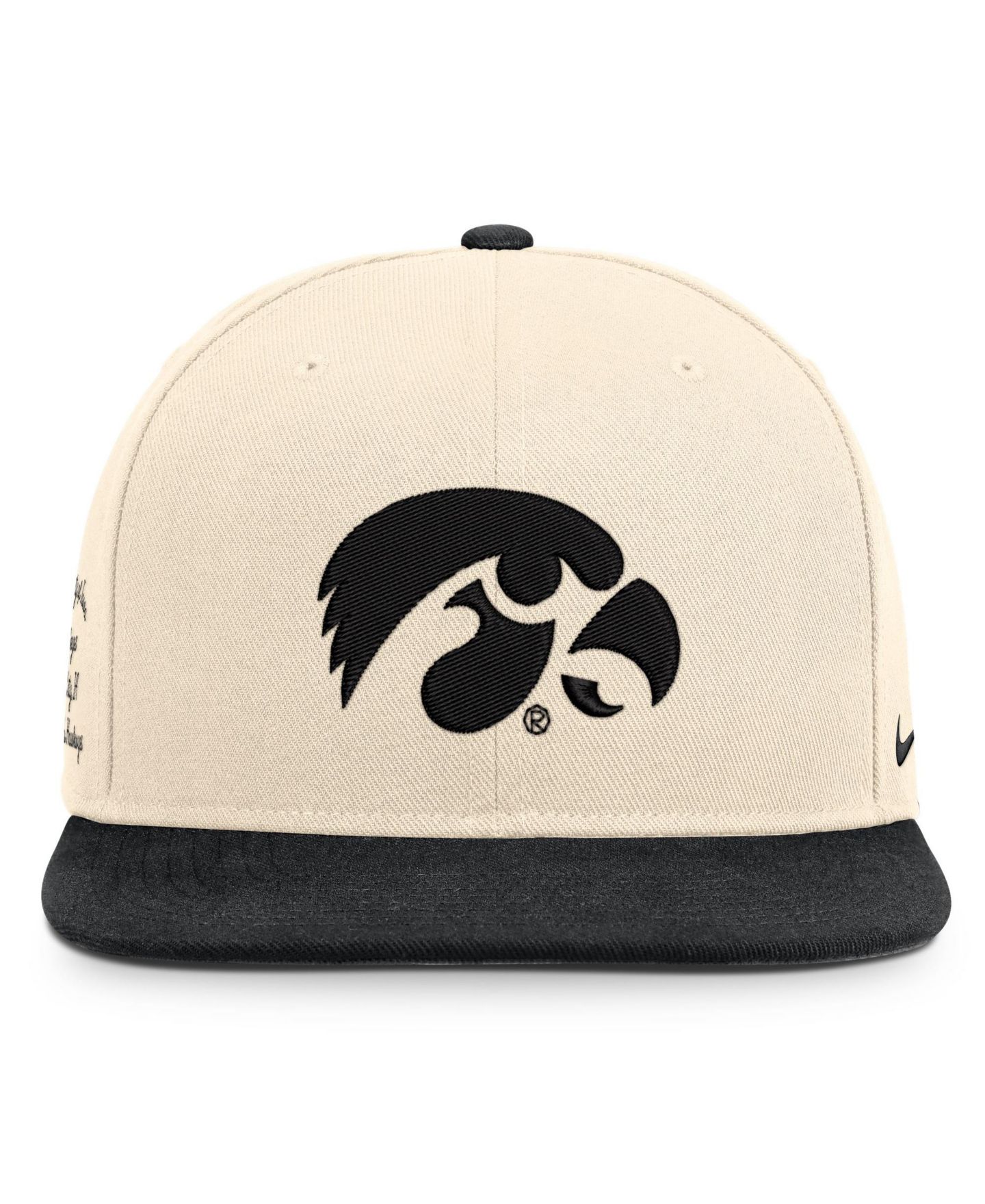 Кепка Nike Natural/Black Iowa Hawkeyes Campus Prep snapback Hat — фото 2
