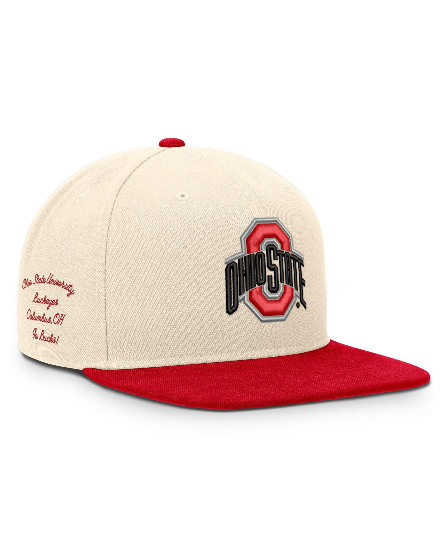 Кепка Nike Natural/Scarlet Ohio State Buckeyes Campus Prep snapback Hat — фото 3