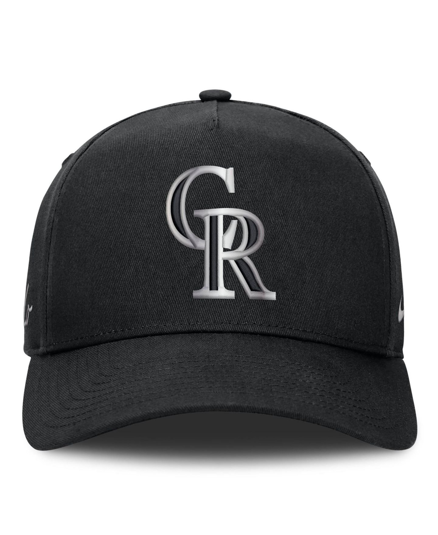 Мужская кепка Nike Black Colorado Rockies Rise Dri-FIT A-Frame Adjustable Hat — фото 2