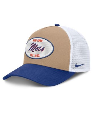 Men's Khaki/Royal New York Mets Rise A-Frame Trucker Adjustable Hat