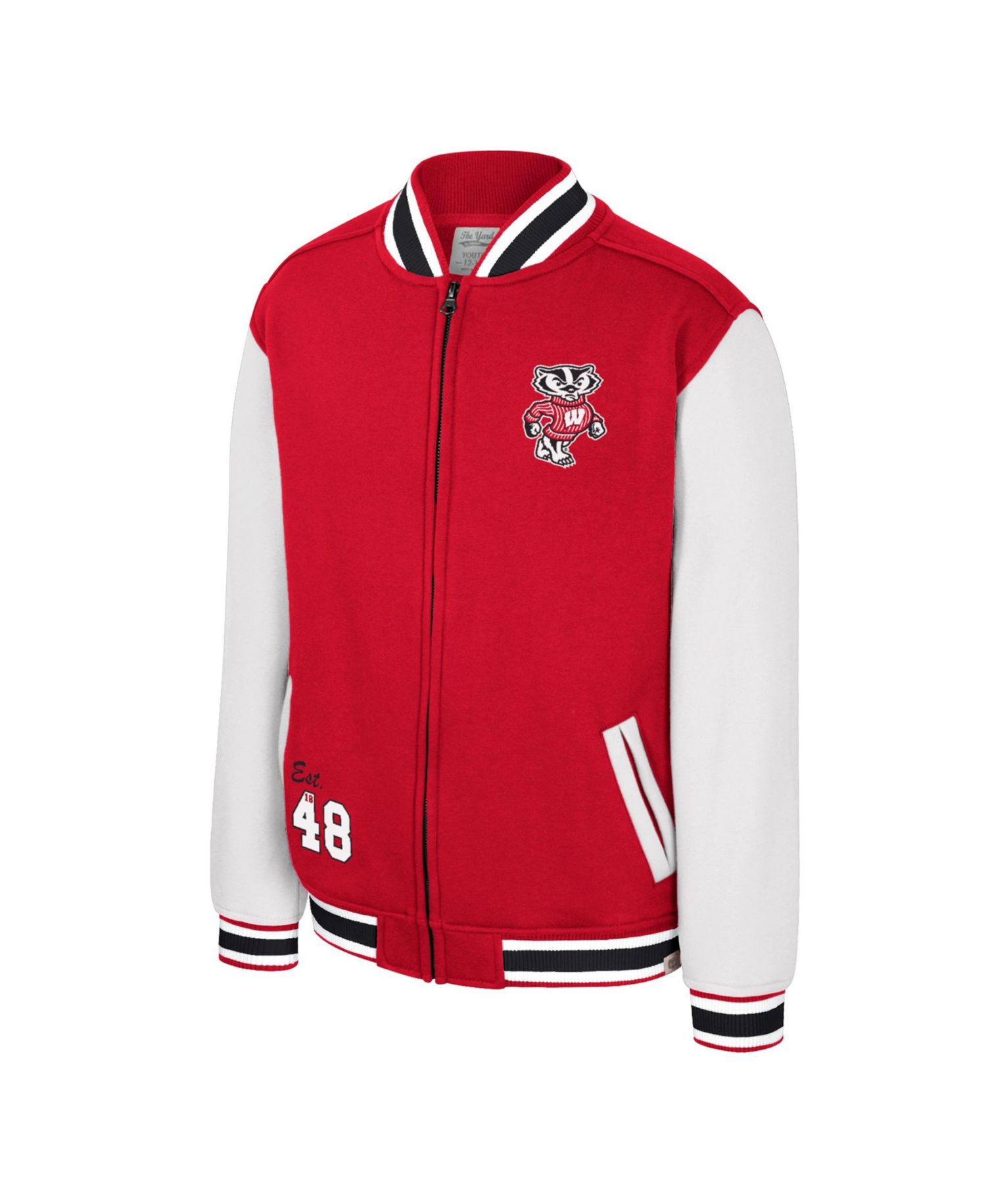 Big Boys and Girls Red Wisconsin Badgers Grand Tour Full-zip Bomber Jacket