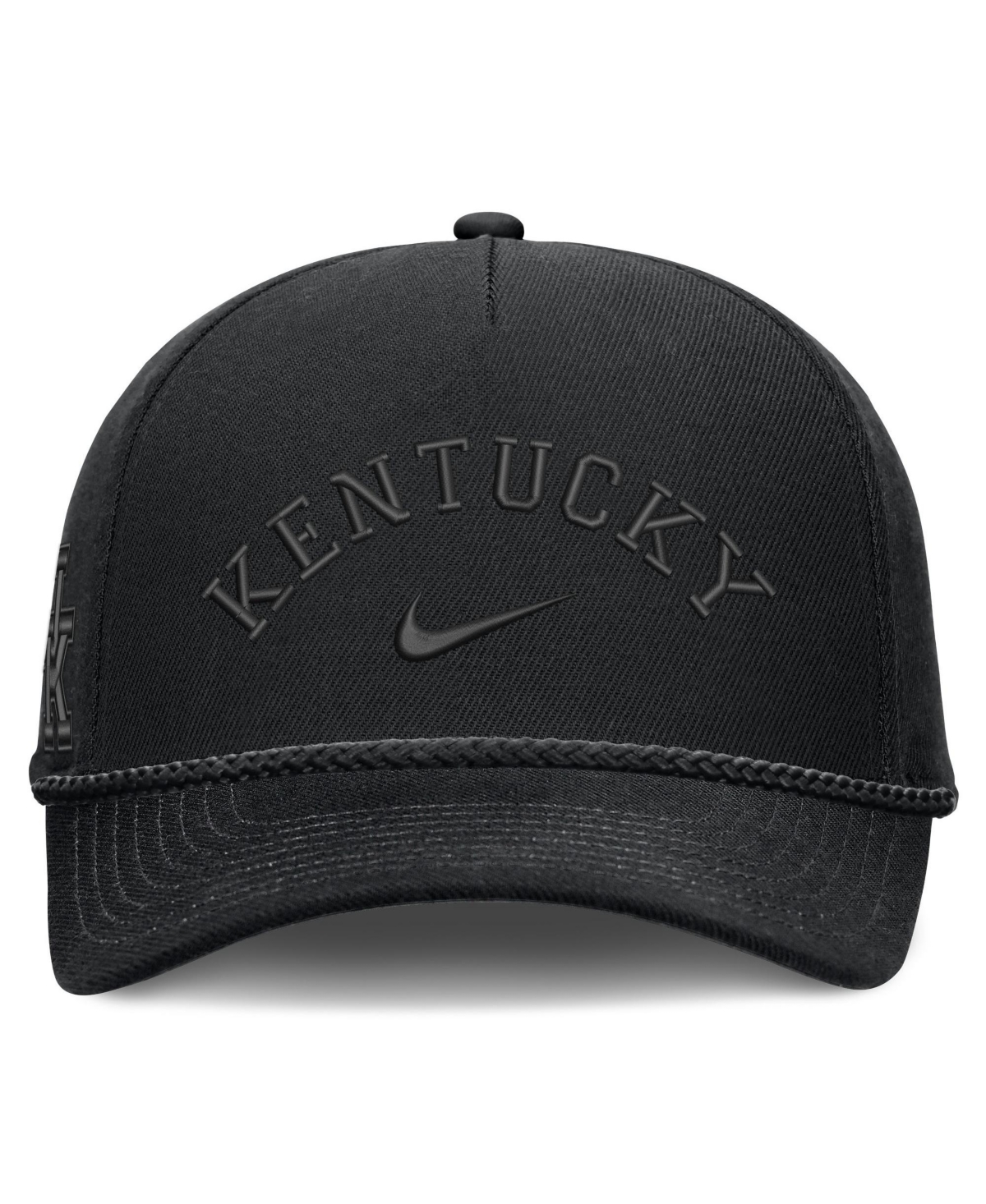 Nike Men's and Women's Black Kentucky Wildcats Campus Prep Tonal Rope Rise 5-Panel Adjustable Hat