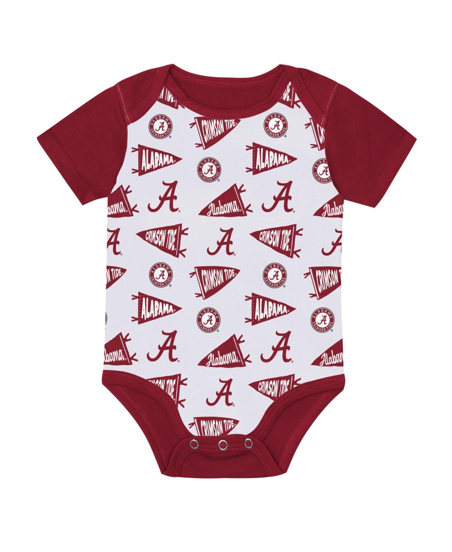 Baby Boys and Girls Crimson Alabama Crimson Tide Star Player Three-Piece Bodysuit Set