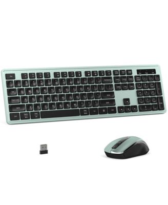 Wireless Keyboard Mouse Combo Full Size 104 Key Silent Office Set