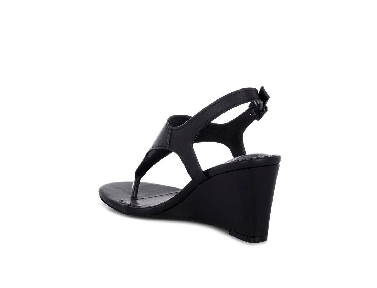 Женские сандалии Rag & Co Wami Real Leather Wedge Heel, цвет: Чёрный мягкий кожаный — фото 3