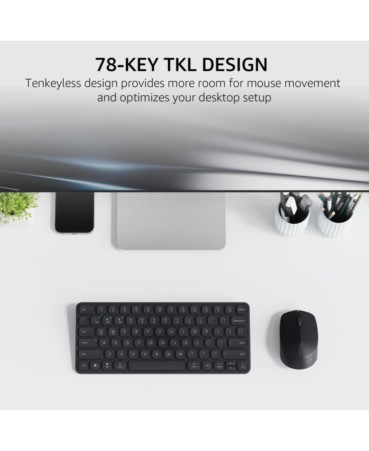 Lofree Wireless Silent-Click Adjustable Dpi Keyboard and Mouse Combo for Pc/Mac/Linux