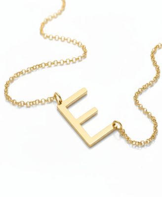 Sideways Initial Necklace in Gold Plated Sterling Silver