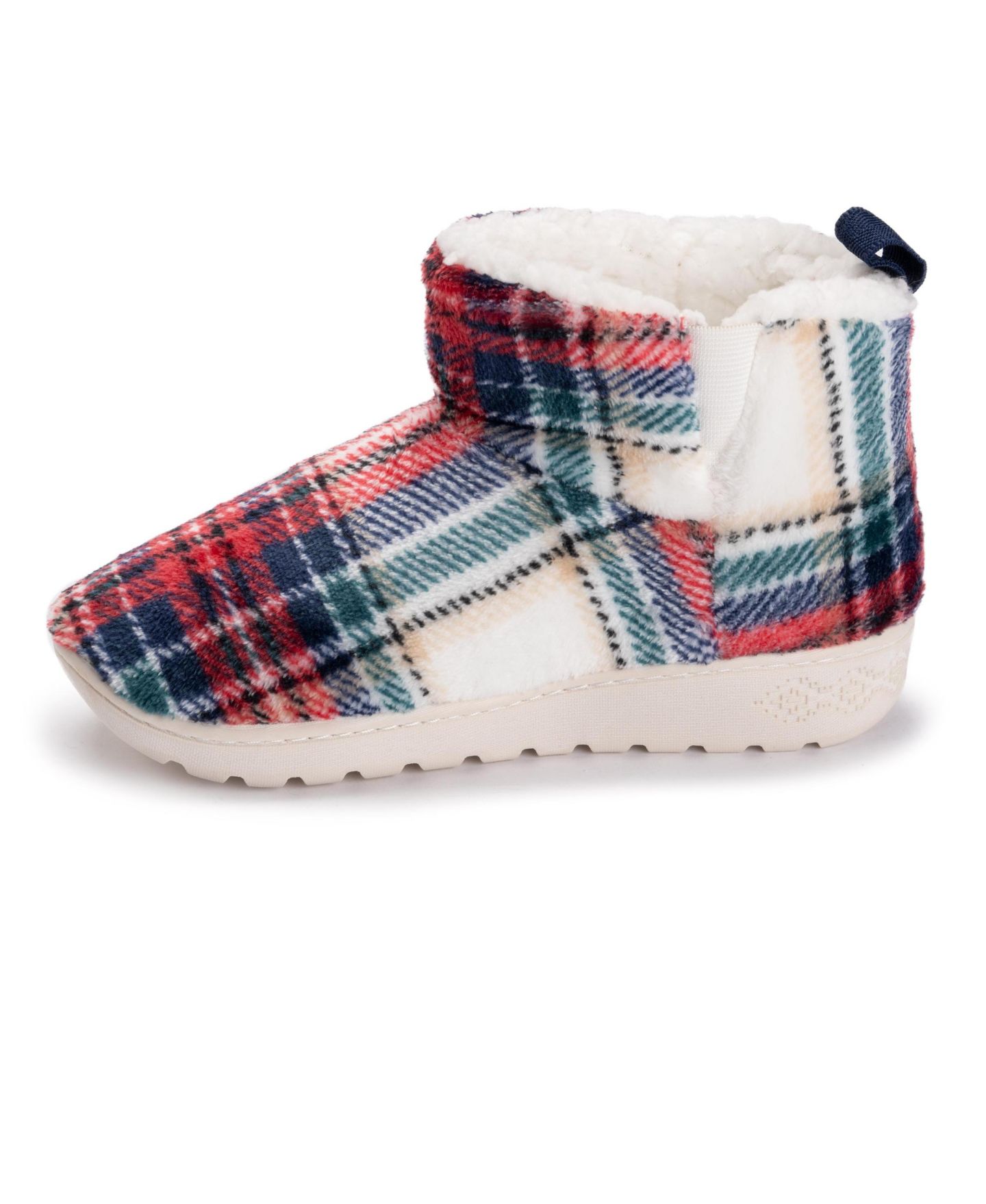 Женские тапочки MUK LUKS Avery Ann Bootie Contour Slippers, цвет: Слоновая кость клетчатый — фото 6