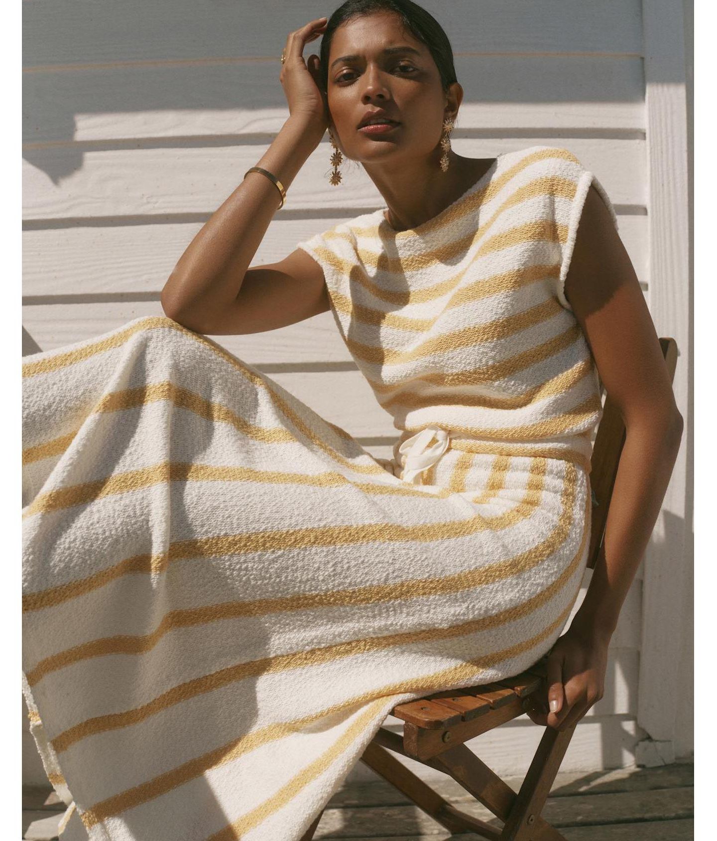 Женское платье Mint Velvet Striped A-Line Midi — фото 4
