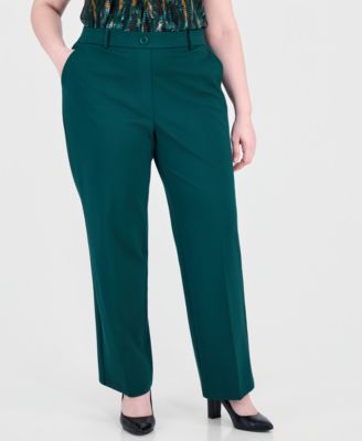 Plus Size Audrey Pull-On Mid-Rise Trousers