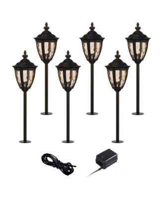 Uvas 22 1/2" High Traditional 8-Piece Outdoor Landscape Lighting Set Porch House LED Bulb Brown Bronze Finish