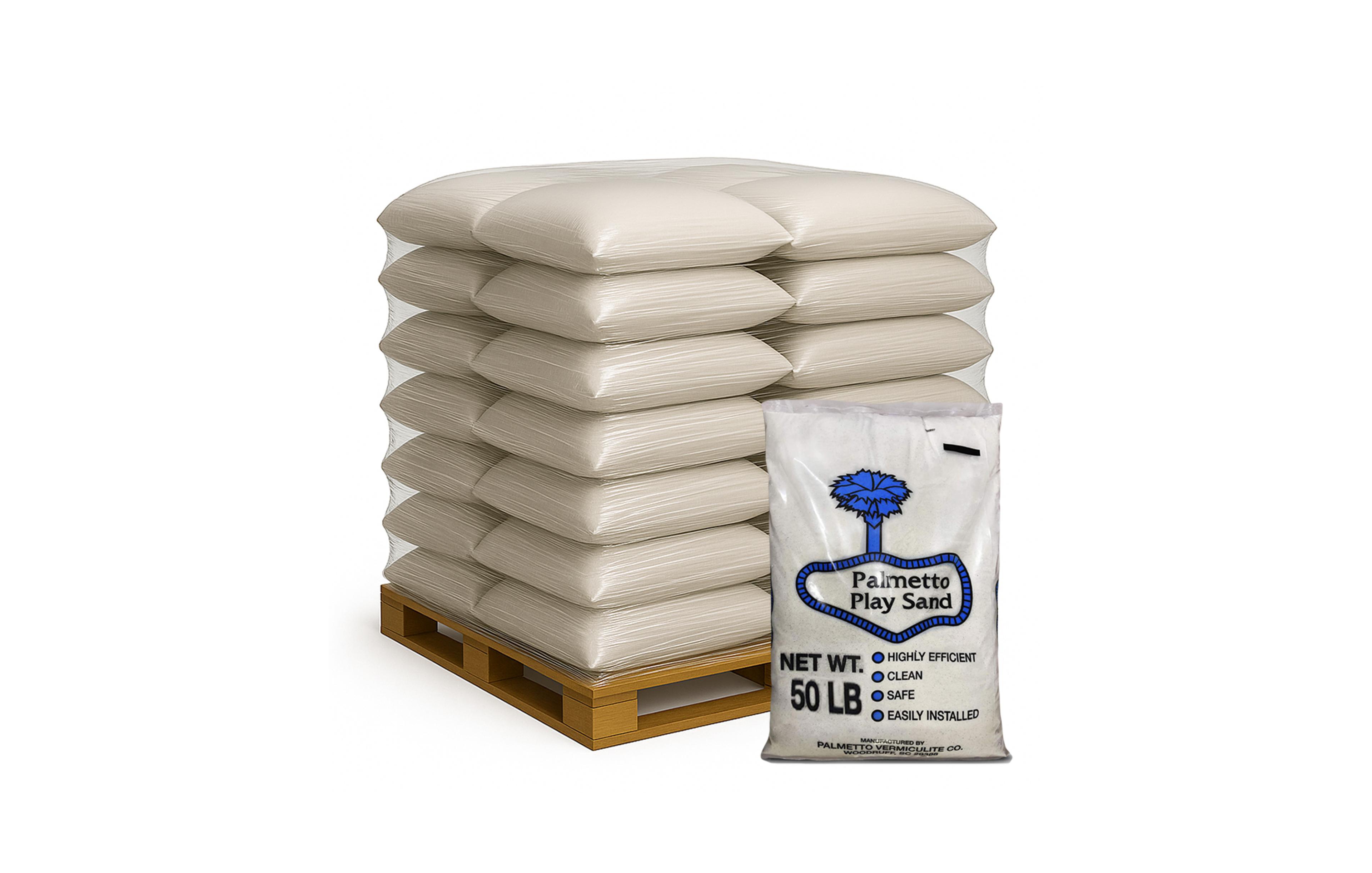 Palmetto 120 Pack Natural Play Sand for Sand Box, Play Areas, Home, 50 Lb, Creme