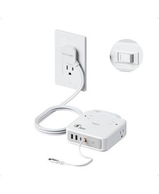 Power Strip with USB Charging with 8-in-1, 5Feet, 4 Outlets for Home, Office and Travel