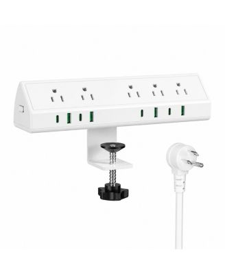 Desk Clamp Mount 45W Fast Charging Surge Protector for MacBook Air, Laptops, Tablets, and Smartphones