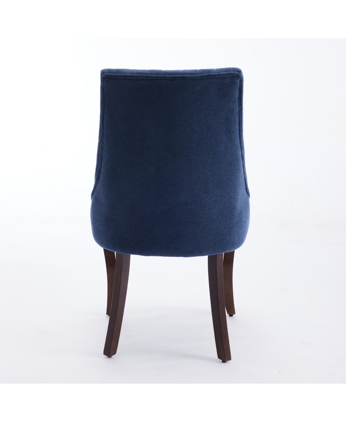 Flynama Set of 2 Rayon Flocking Linen High Back Curved Solid Wood Legs Adjustable Leveling Feet Dining Chairs