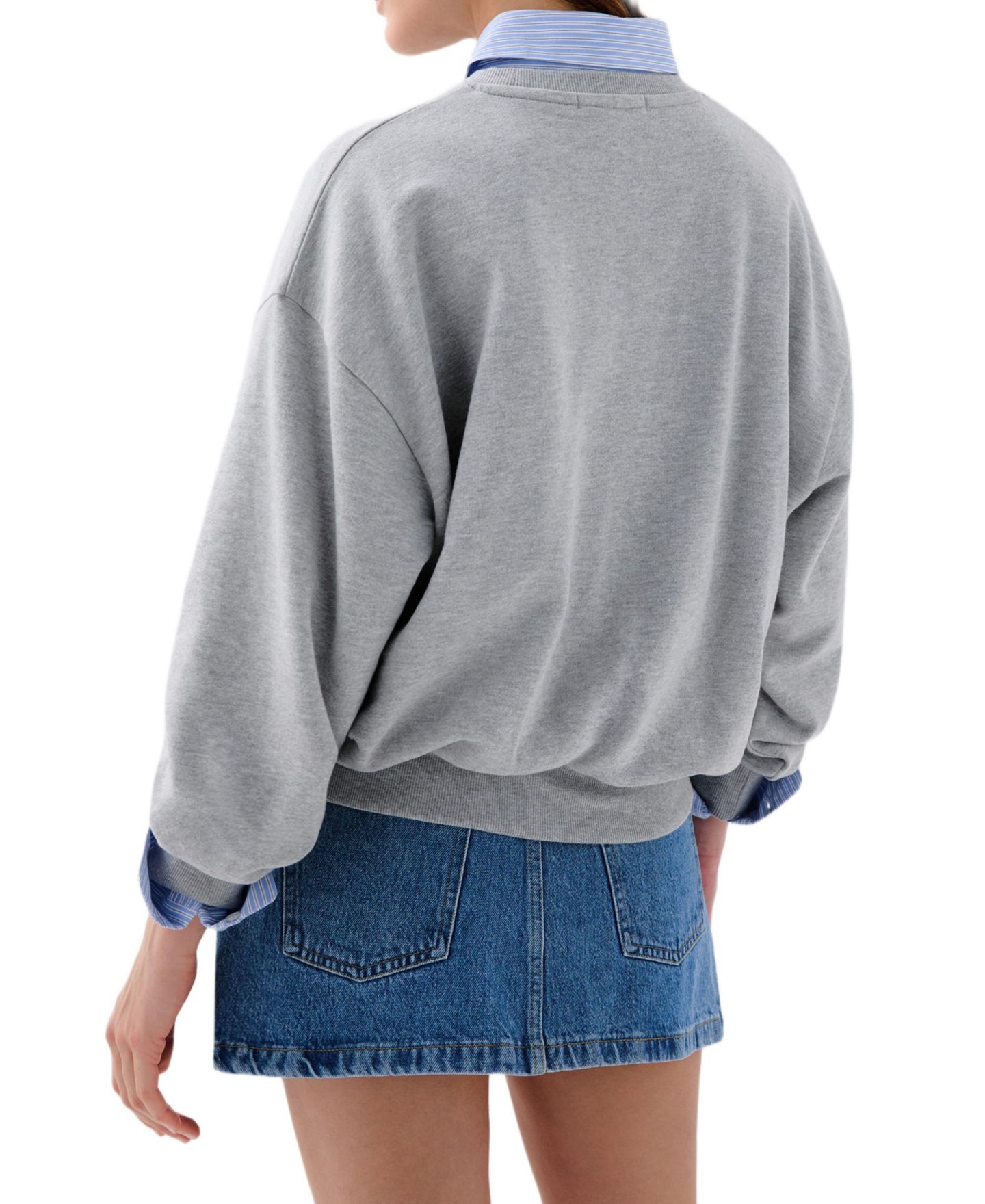 Женская толстовка Scalpers Long-Sleeve Crewneck Graphic, цвет: Средний серый — фото 3
