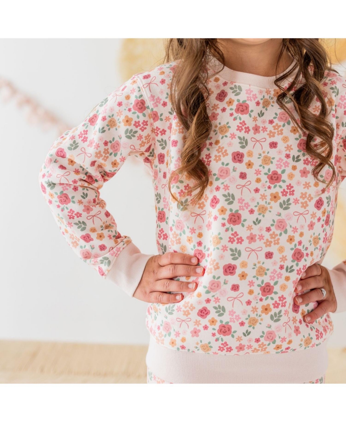 Sweet Wink Little Girls Berry Floral Sweatshirt