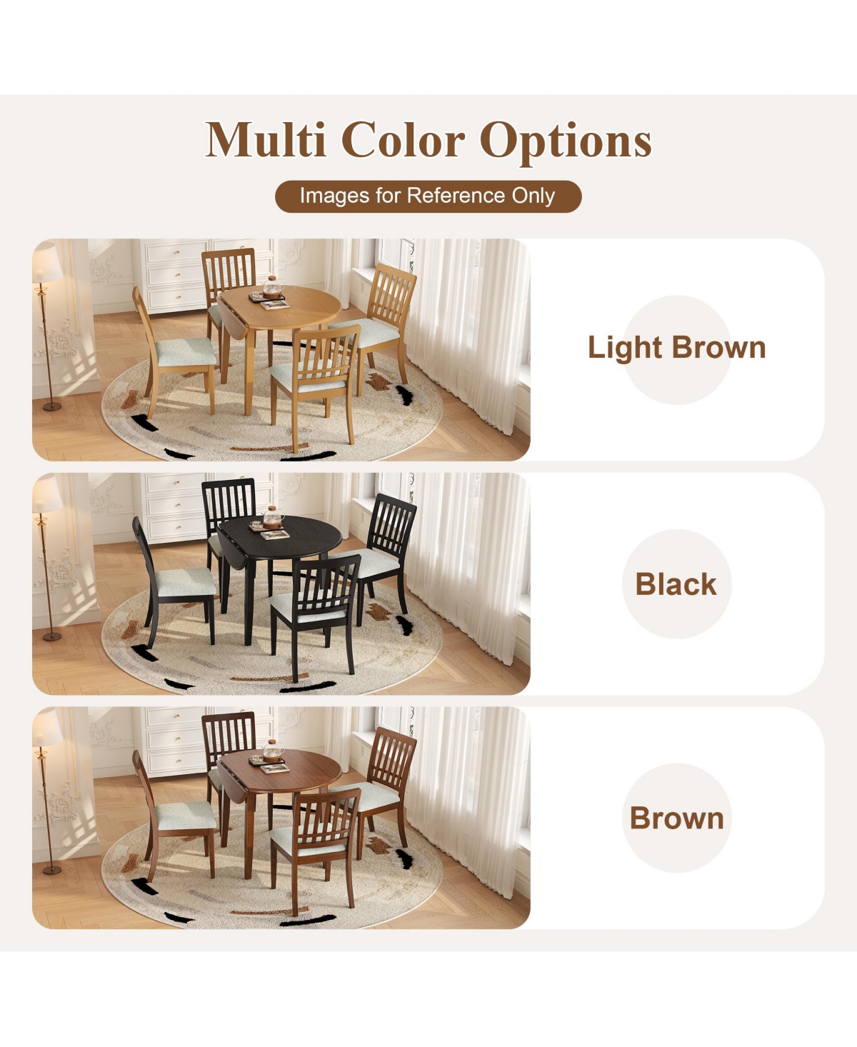 Flynama 2-Piece Modern Dining Chairs Set of 2, Curved Wood Backrest with Fabric Seat, Rubber Wood and Lvl Frame