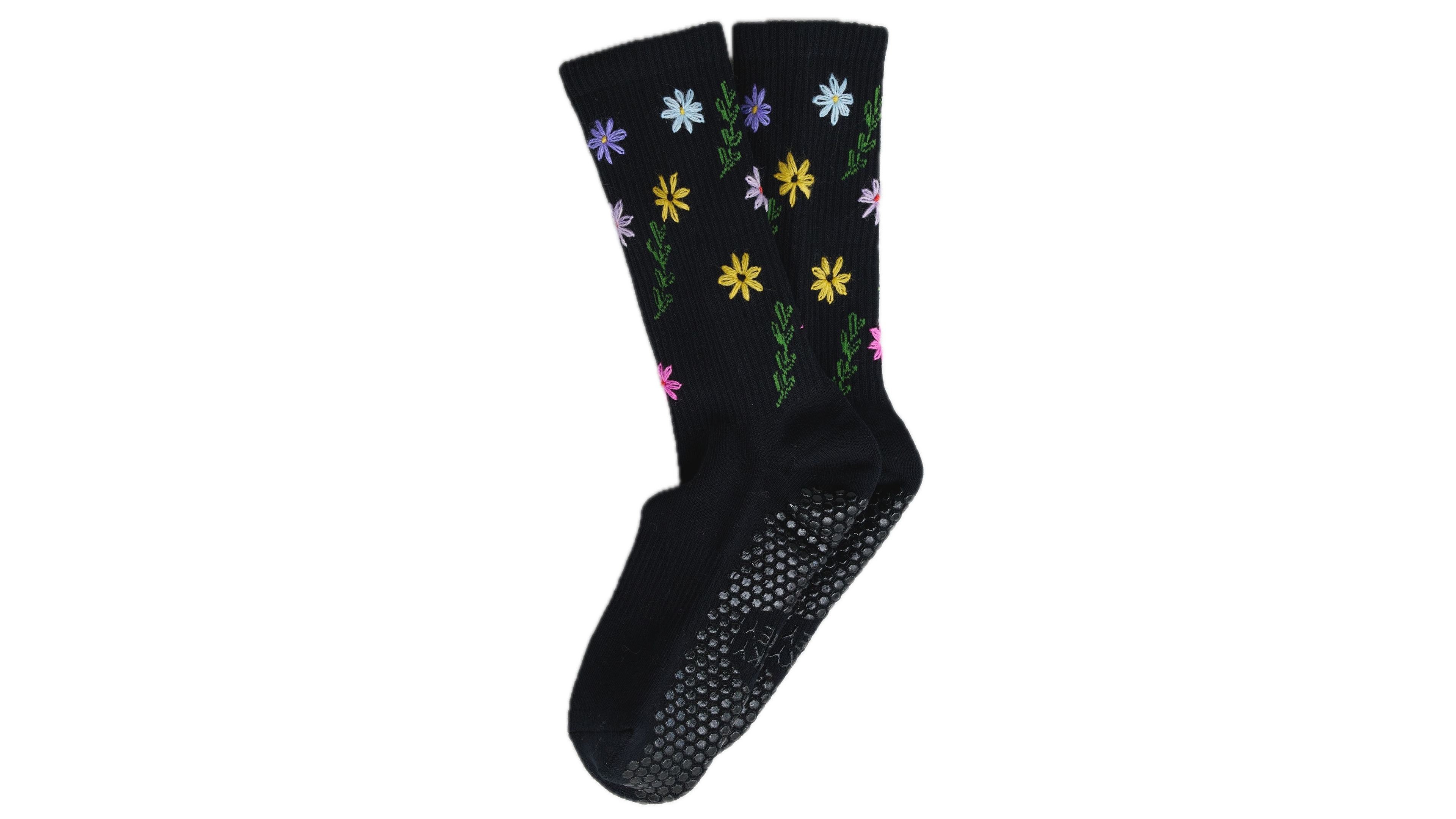 Lucky Honey Women's Wildflower Grip Crew Socks