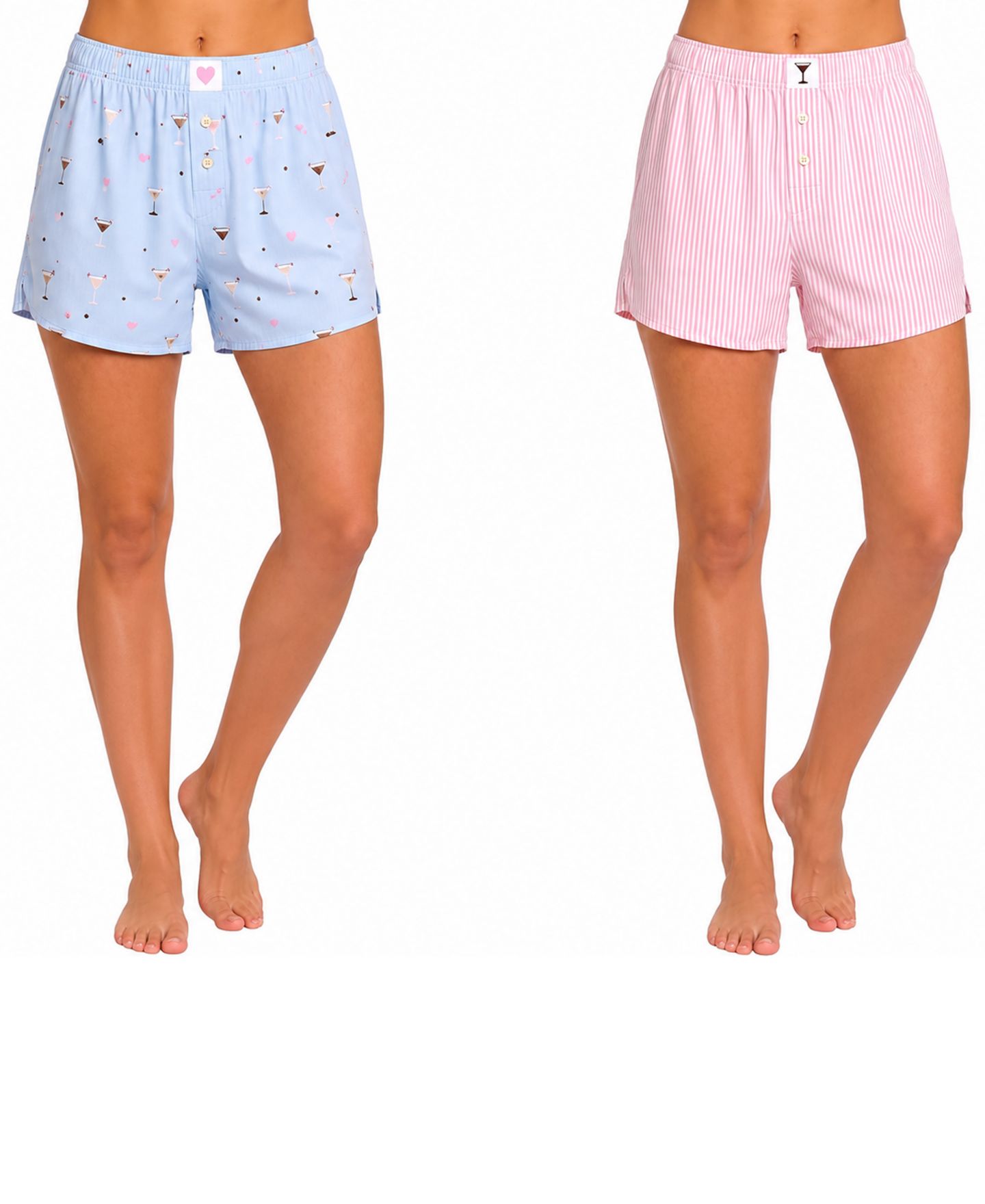 Пижамные шорты Rayon, поплин, тканый, 2 шт. — Jaclyn Intimates, цвет: Тёмно-коричневый — фото 1