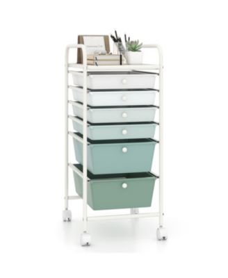 6-Drawer Rolling Storage Cart with 2 Deep Drawers