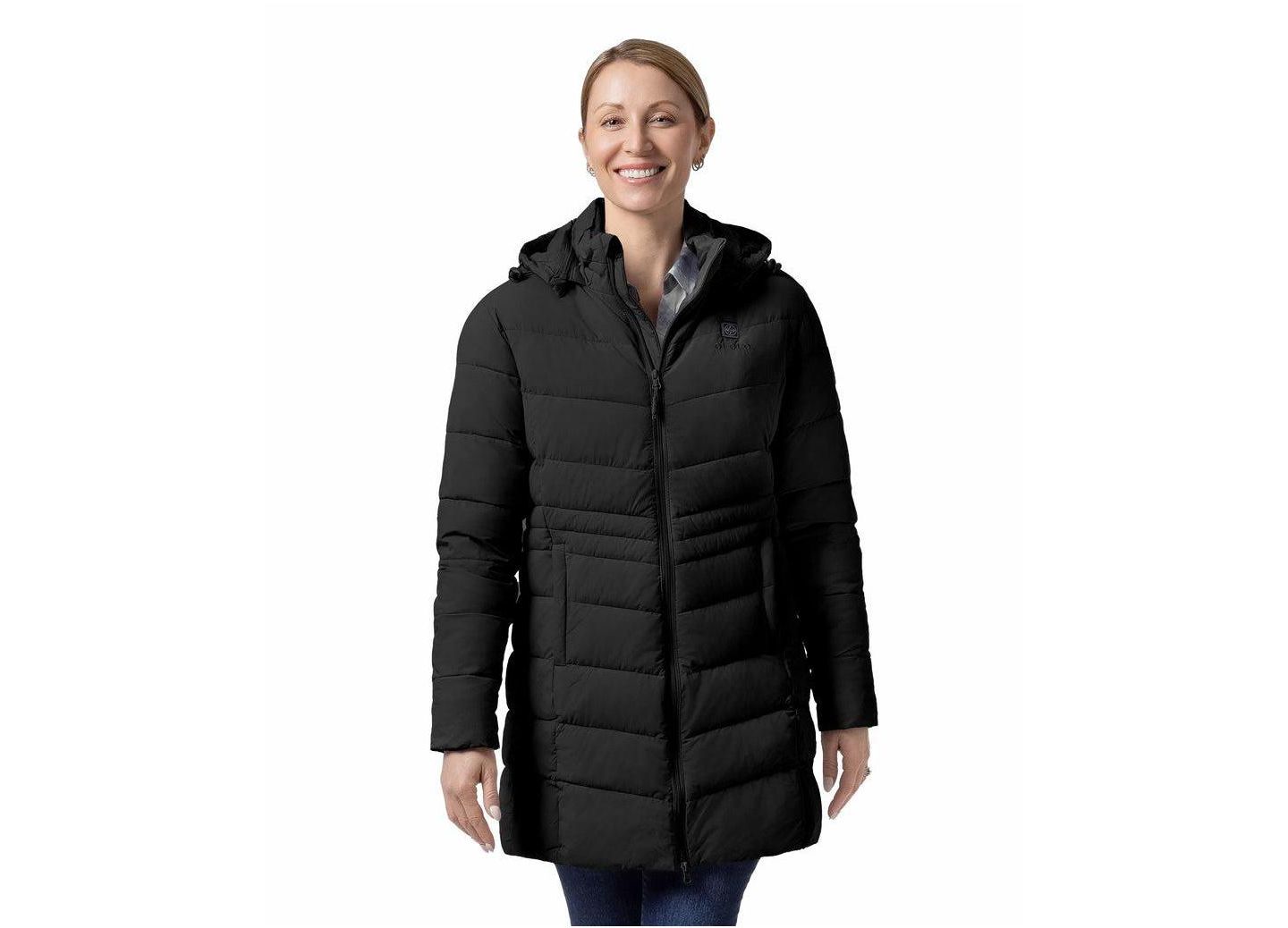 Женская куртка ororo Heated Puffer Hooded, цвет: Чёрный — фото 1