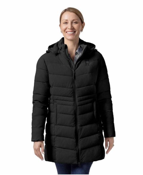 Женская куртка ororo Heated Puffer Hooded, цвет: Чёрный