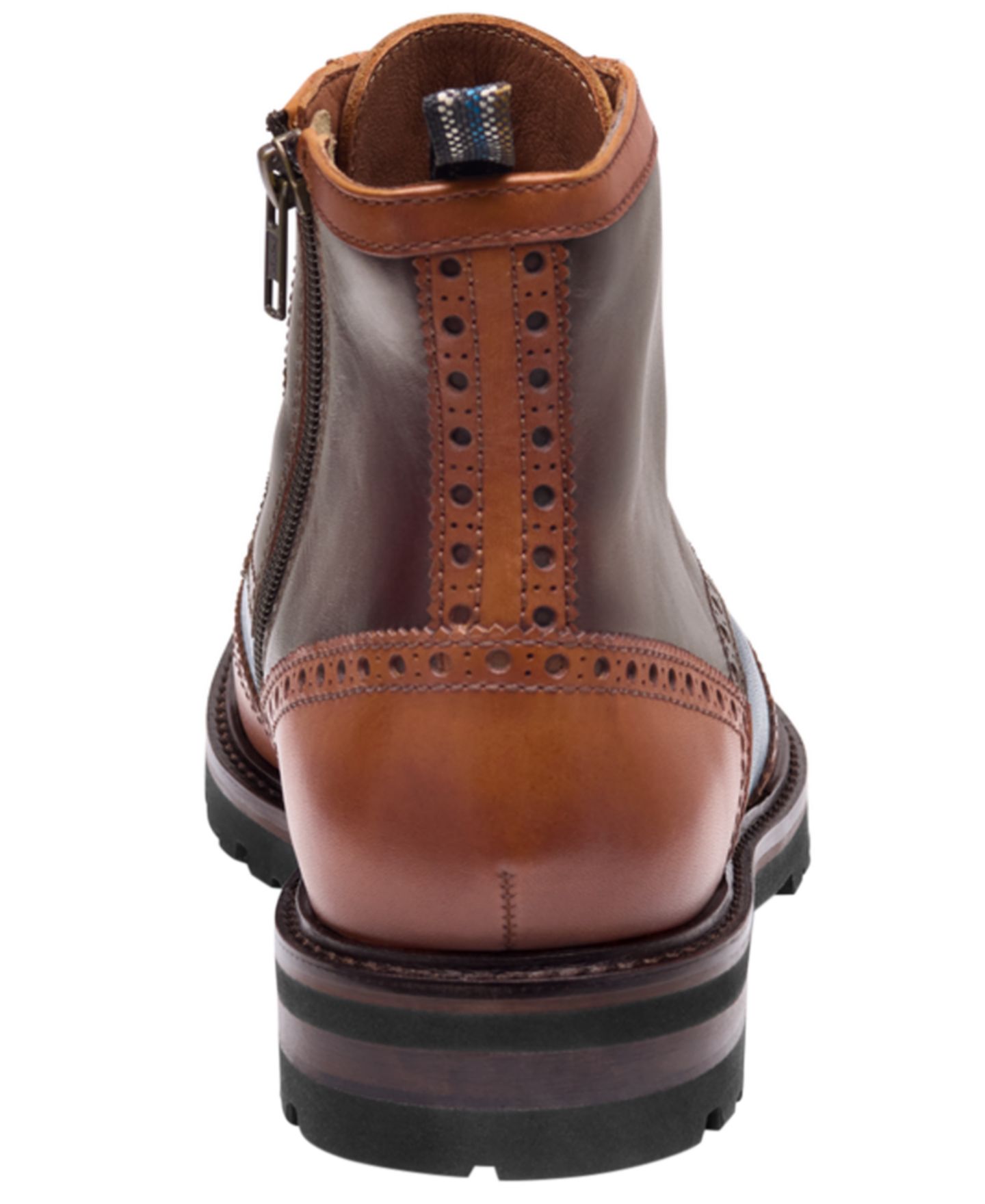Мужские ботинки Johnston & Murphy Britton Wingtip, цвет: Рыжевато-коричневый / Тёмно-синий — фото 3