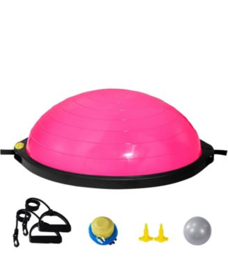 26" Half Exercise Ball Trainer Yoga Balance Stability Ball Resistance Band