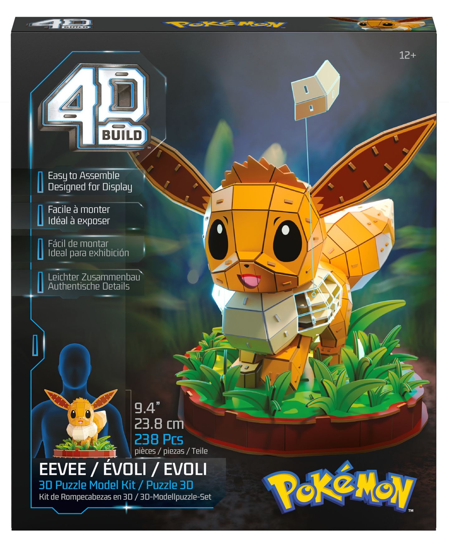 Детские игрушки Pokemon Eevee 238-Piece 3D Puzzle, Ages 12+, 4-Pack — фото 3