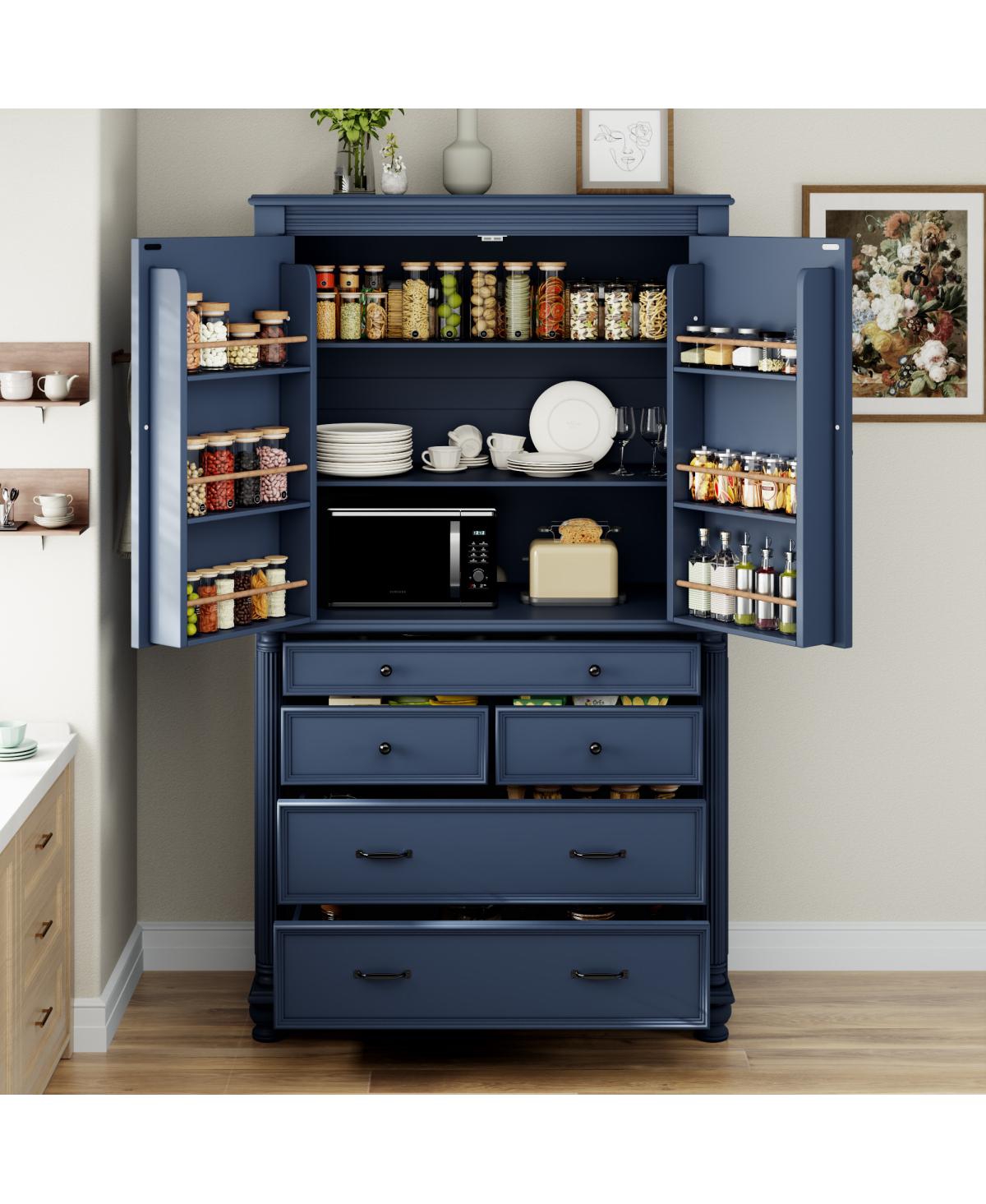Streamdale Furniture Freestanding Large Kitchen Pantry Tall Storage Cabinet