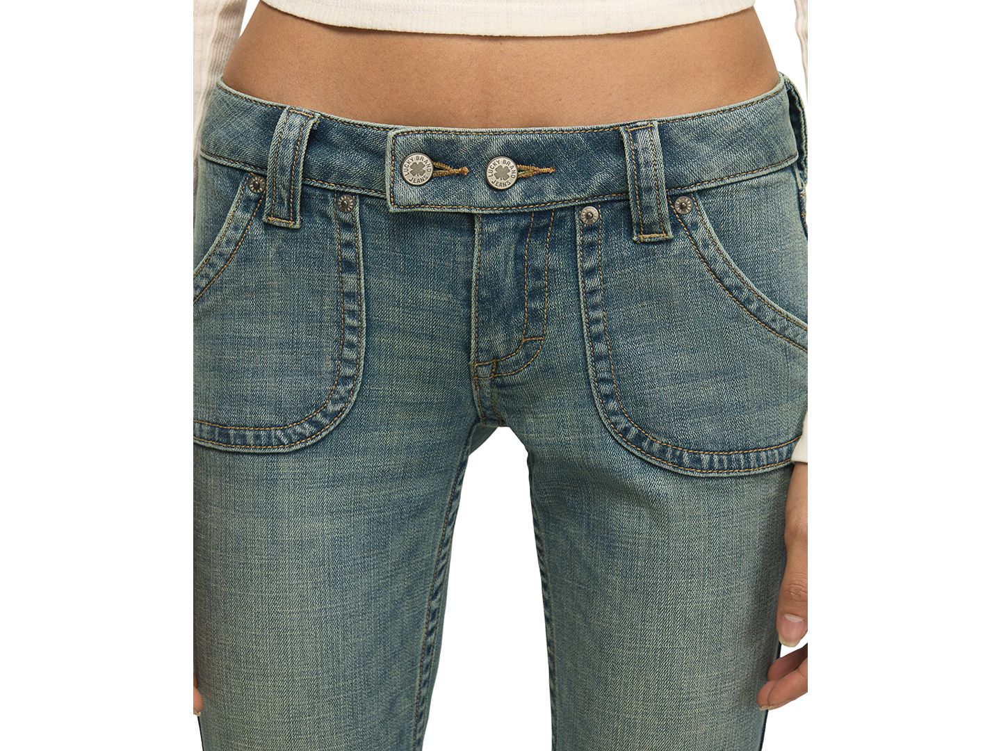 Женские джинсы Lucky Brand Low-Rise Flare, цвет: Варёный — фото 4