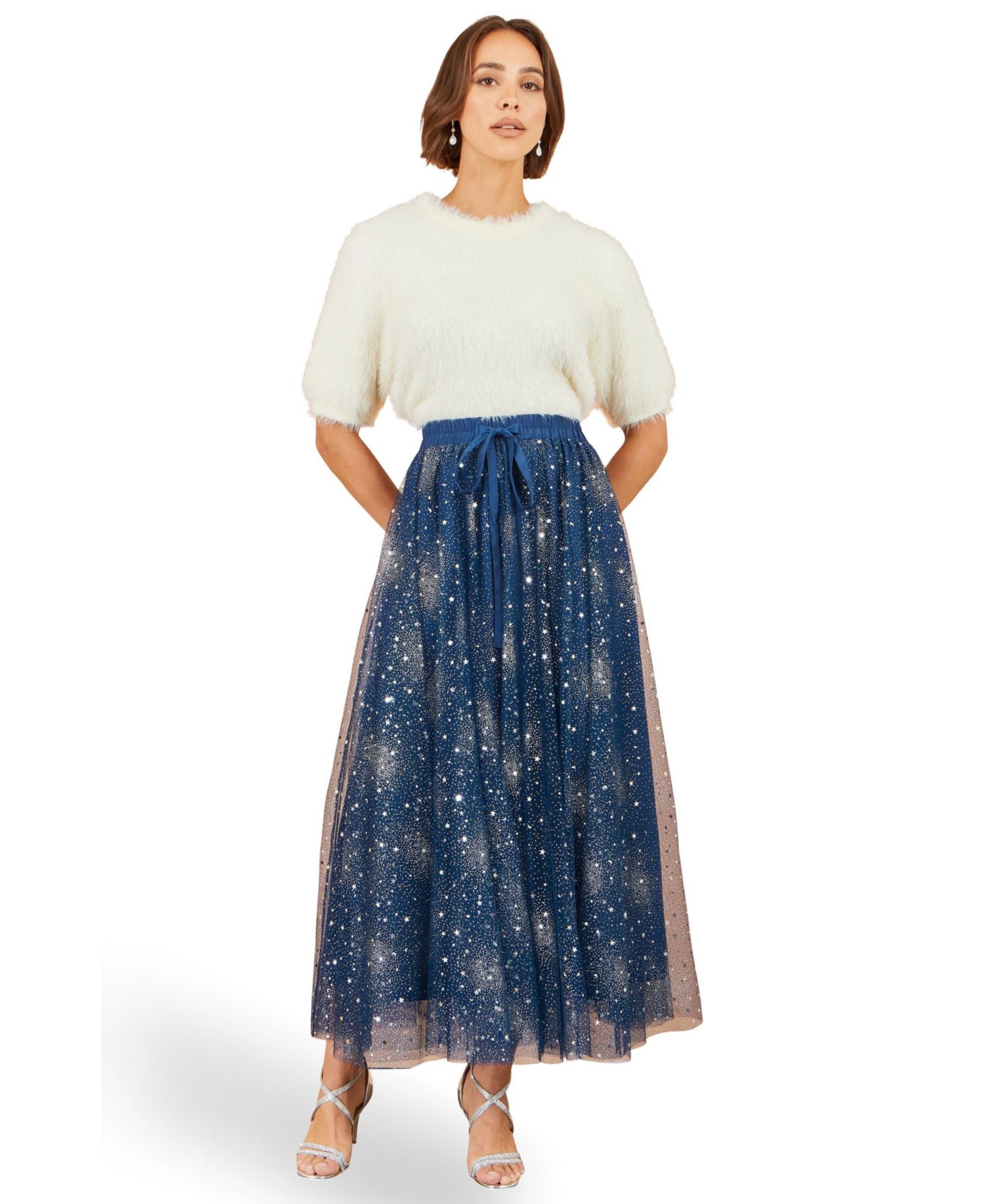 Women's Star Sparkle Tulle Maxi Skirt