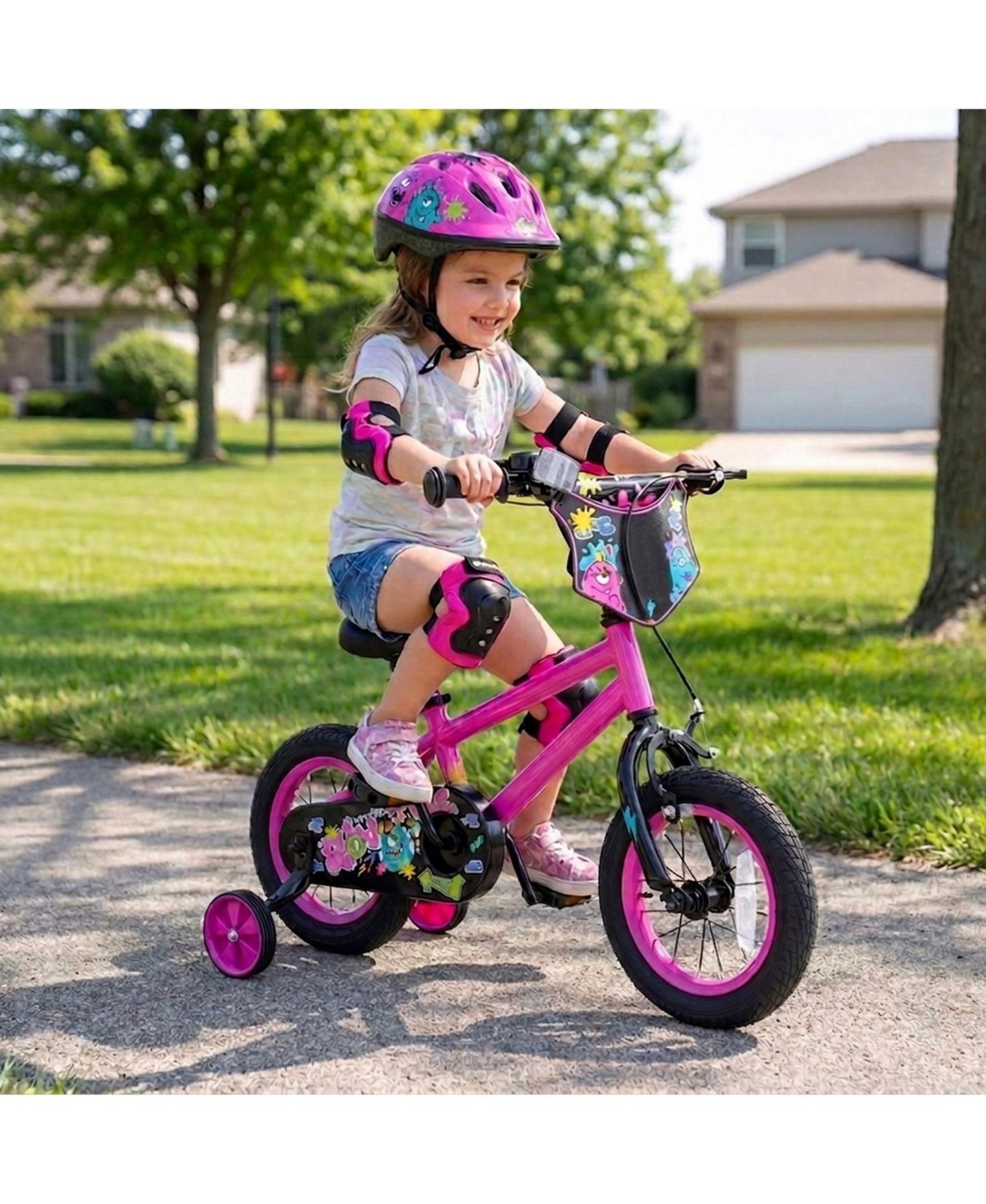 Детская игрушка HONGGE 14-Inch Kids Bike with Training Wheels and Dual Braking System, Ages 3-5 — фото 2