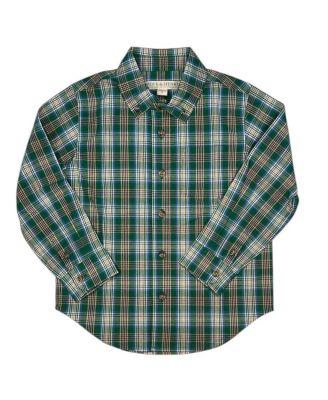 Little Boys 5-7 Organic Long Sleeve Stretch Poplin Shirt